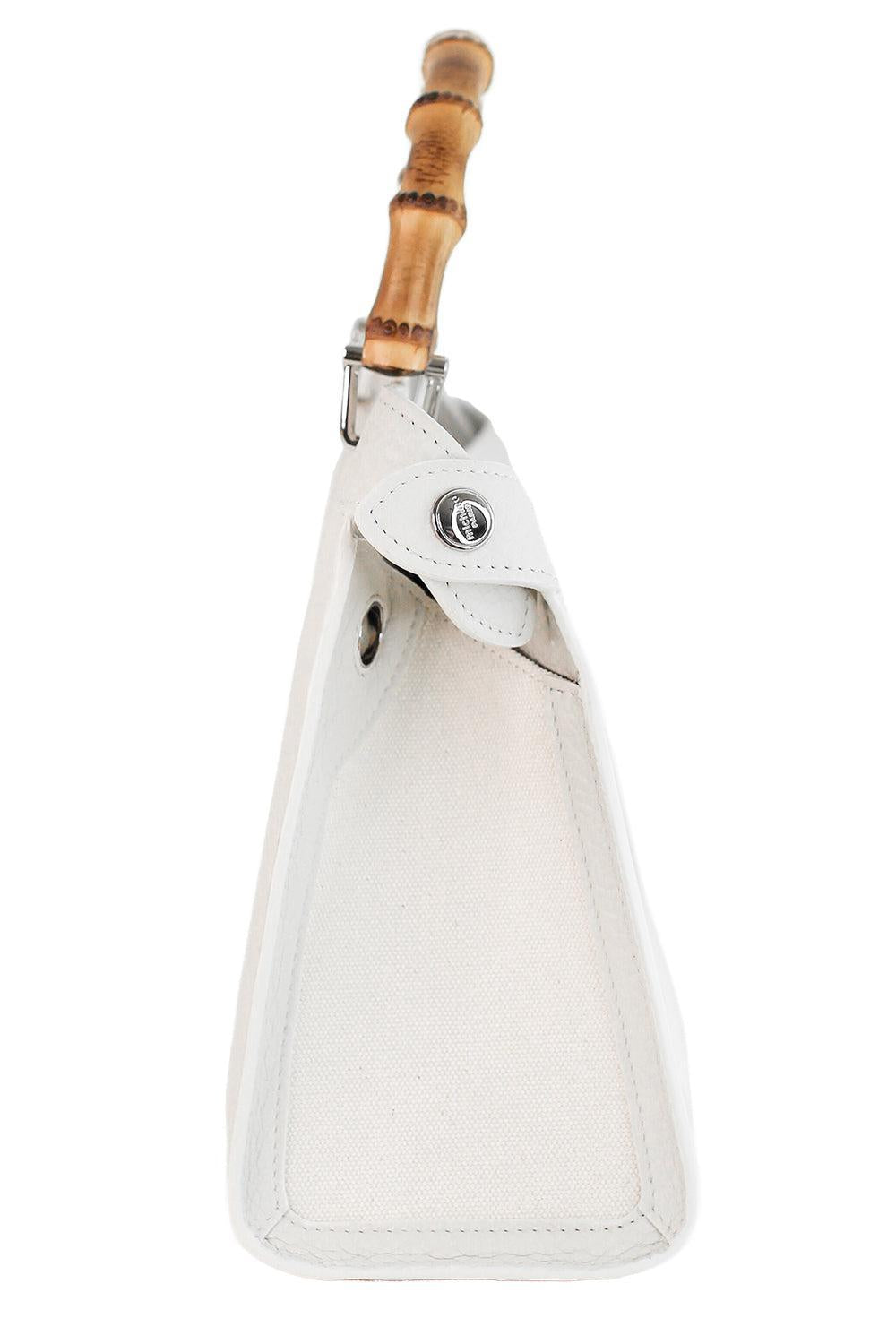 Lutece Bamboo Mini Bag - Cream-CREAM-HANDBAGTOP HANDLE-MICHINO