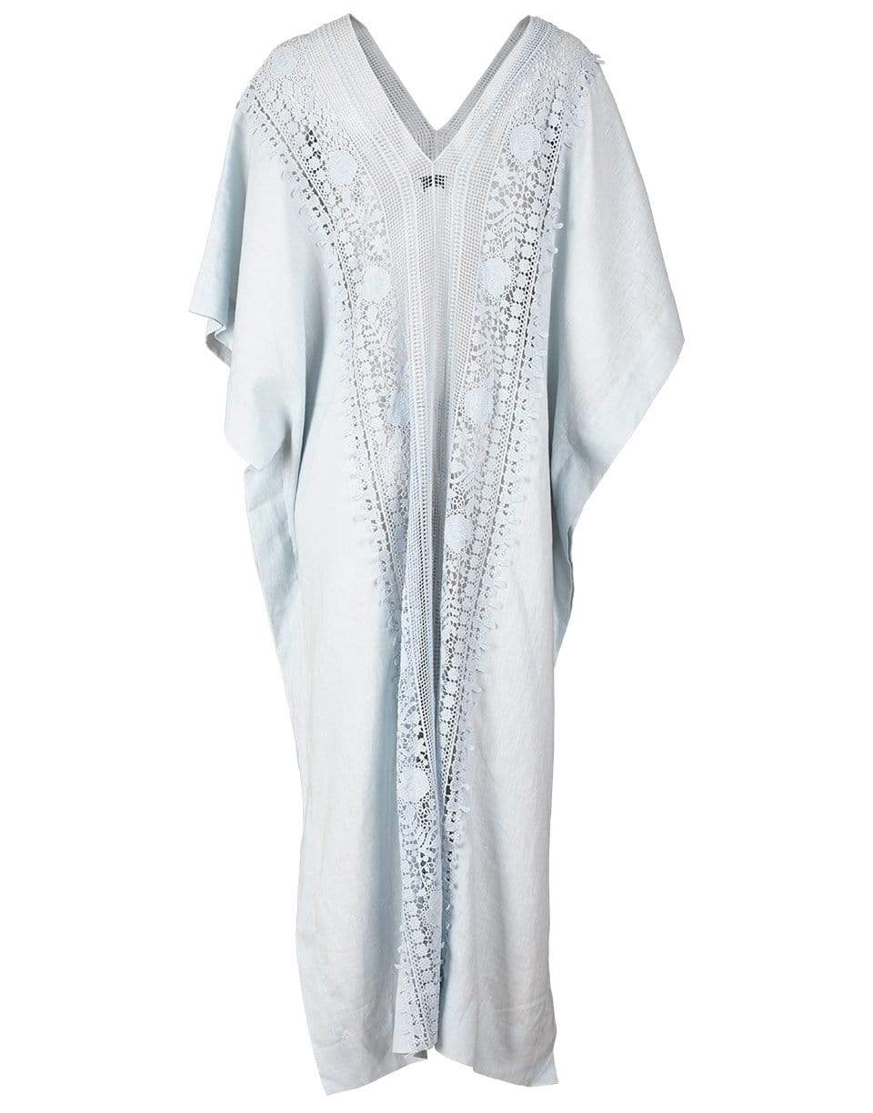 MIGUELINA-Brea Lace Embroidered Linen Kaftan-