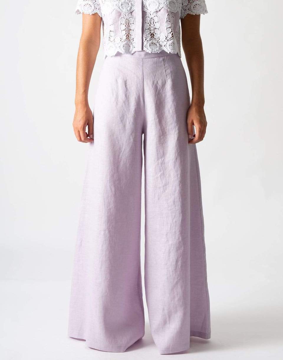 MIGUELINA-Pamela Side Zip Wide Leg Pant-