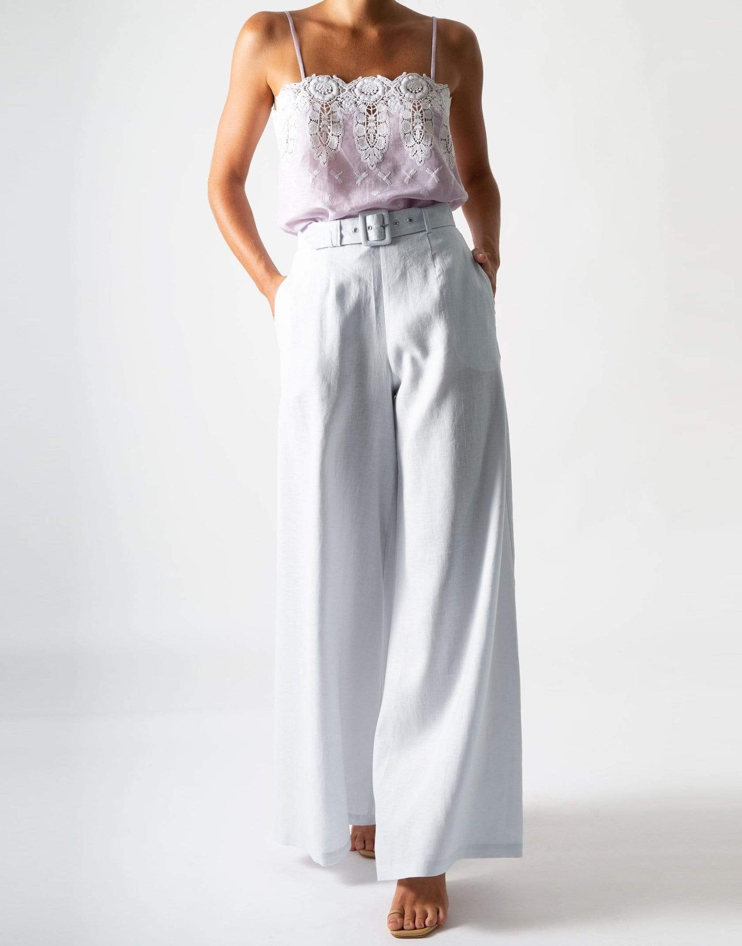 MIGUELINA-Morgan Lace Embroidered Cami-