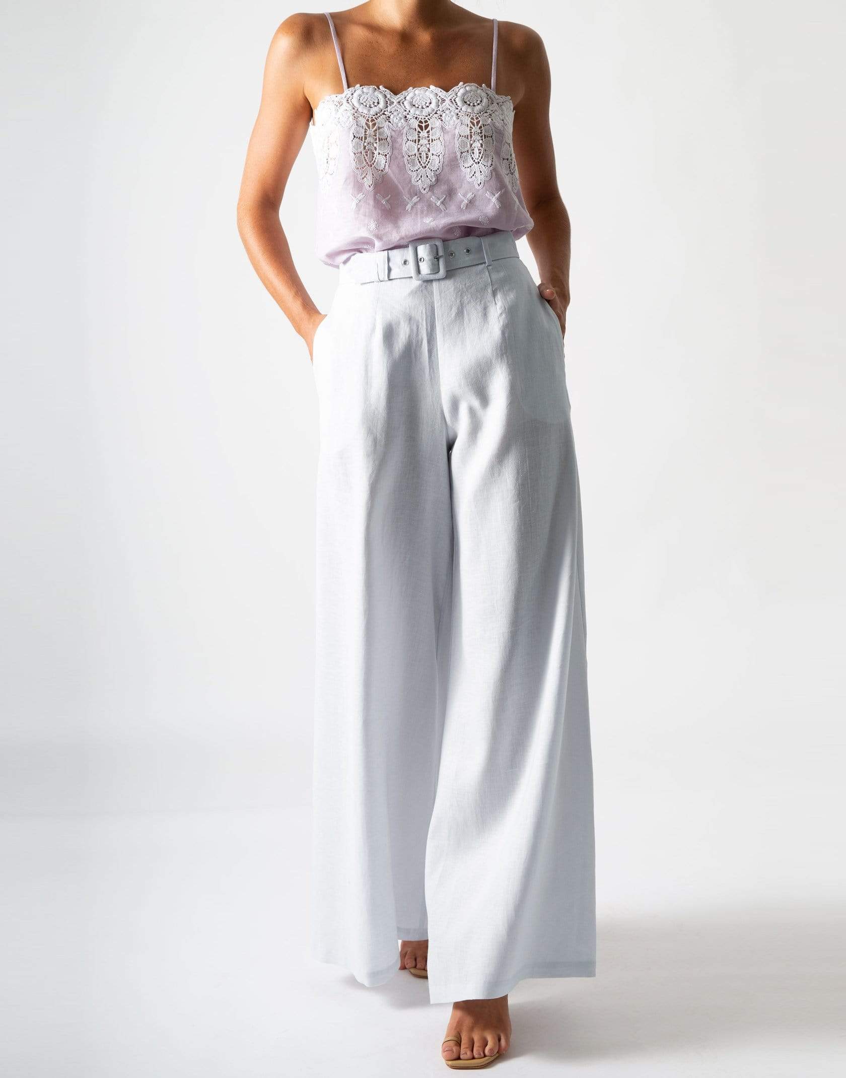 MIGUELINA-Morgan Lace Embroidered Cami-