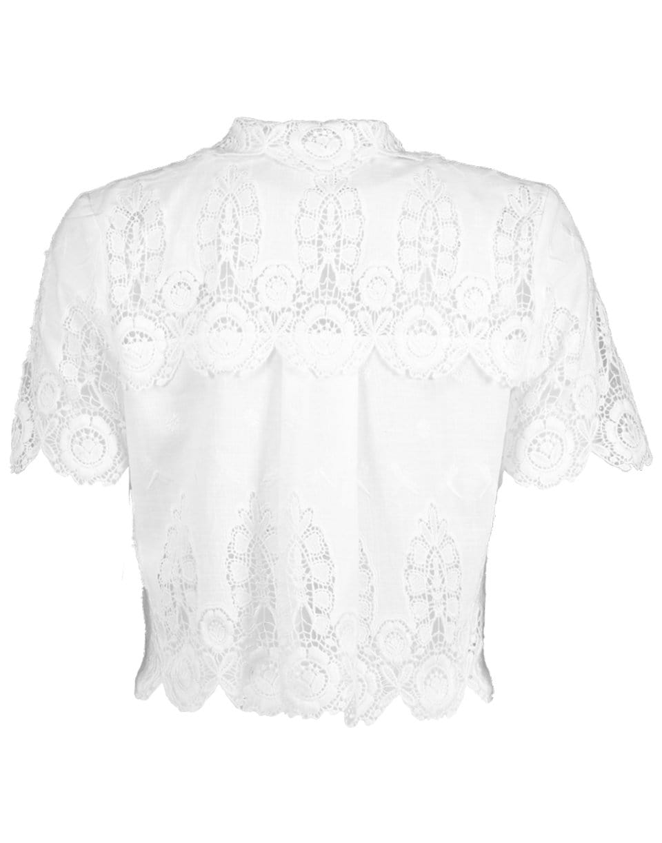 MIGUELINA-Zola Dragonfly Roselle Snap Button Crop Shirt-