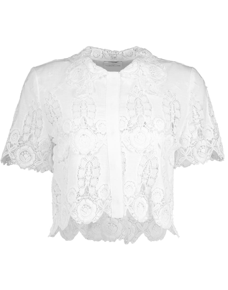 MIGUELINA-Zola Dragonfly Roselle Snap Button Crop Shirt-