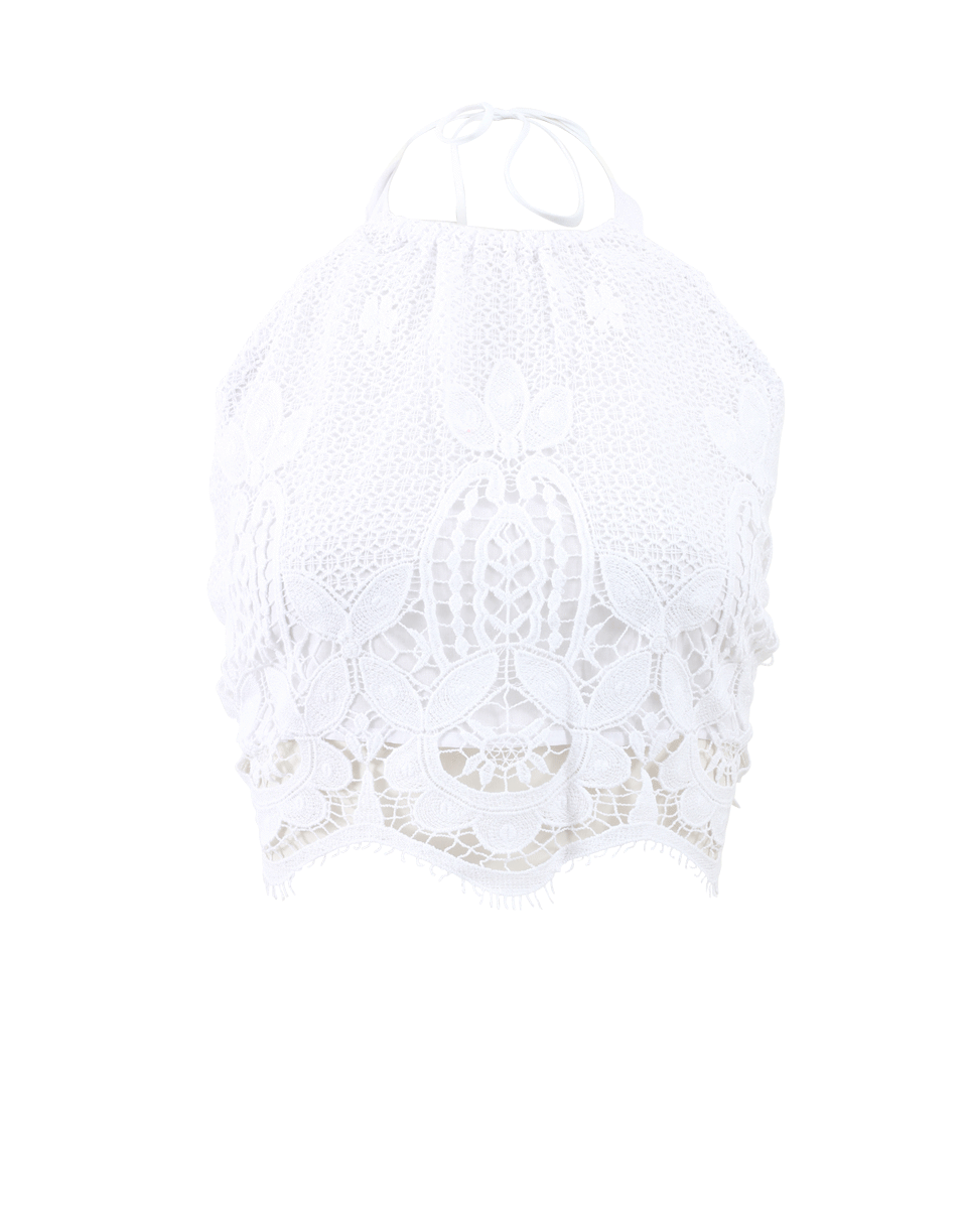 MIGUELINA-Mari Halter Crop Top-