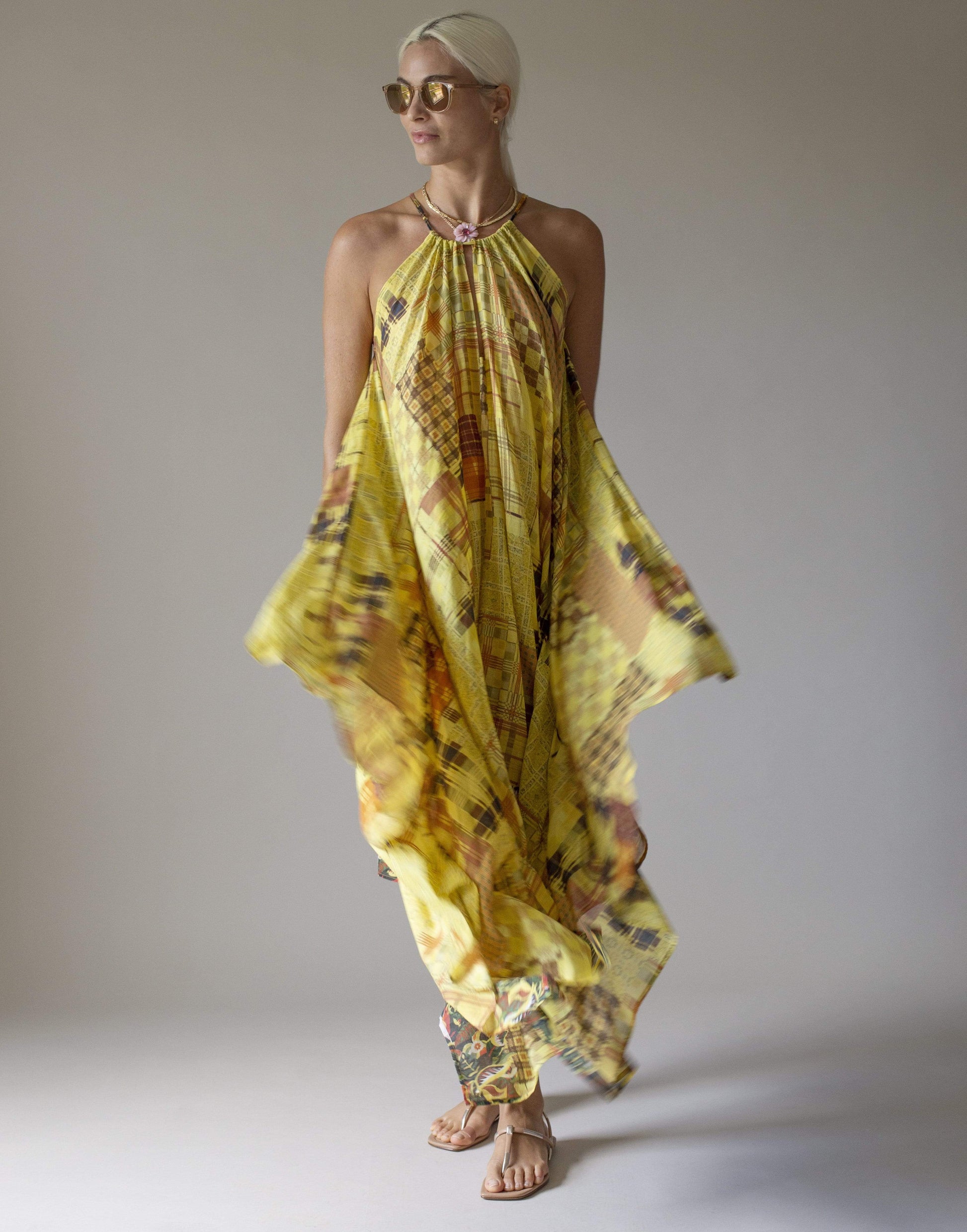 MIMI LIBERTE-Yellow Tartan Liberty Dress-