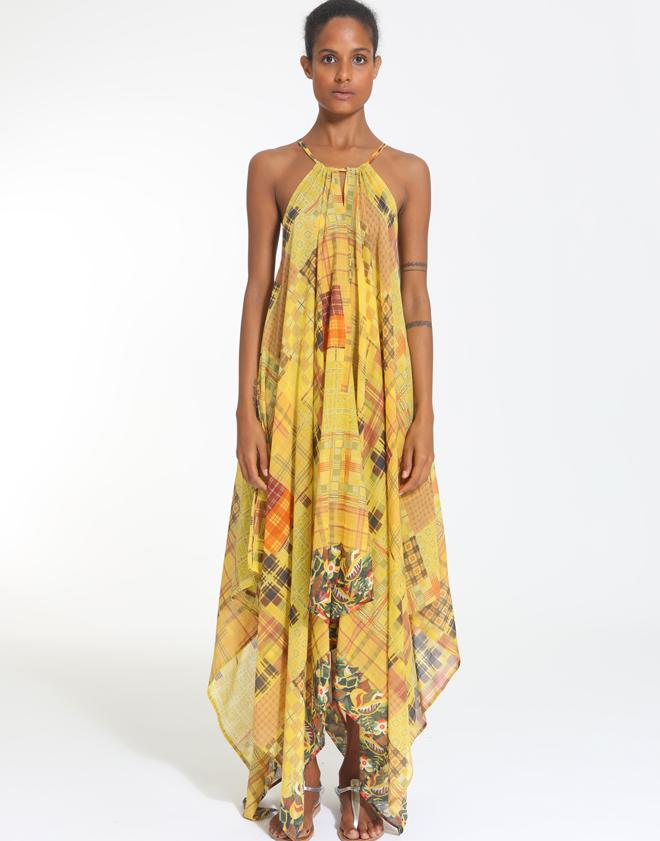 MIMI LIBERTE-Yellow Tartan Liberty Dress-