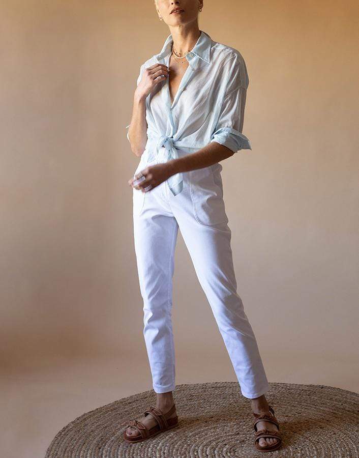 MIMI LIBERTE-White Cotton Pants-