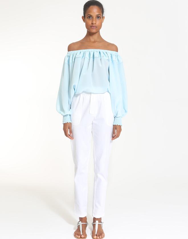 MIMI LIBERTE-White Cotton Pants-