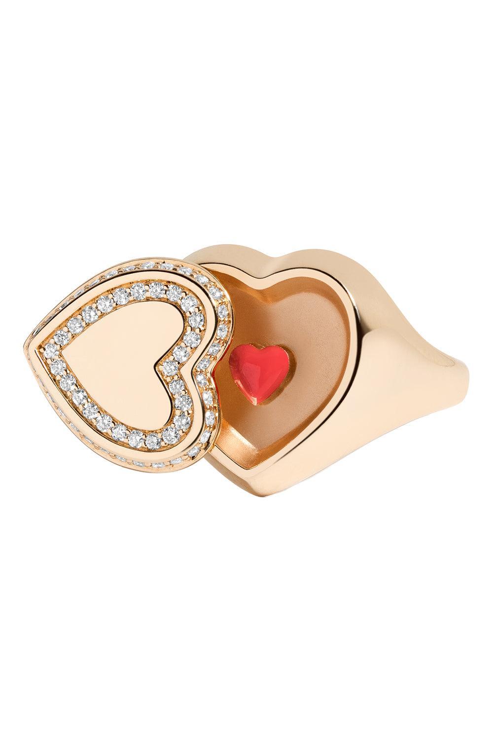  Diamond Heart Locket Signet Ring-YELLOW GOLD-6.25-JEWELRYFINE JEWELRING-MINED AND FOUND 