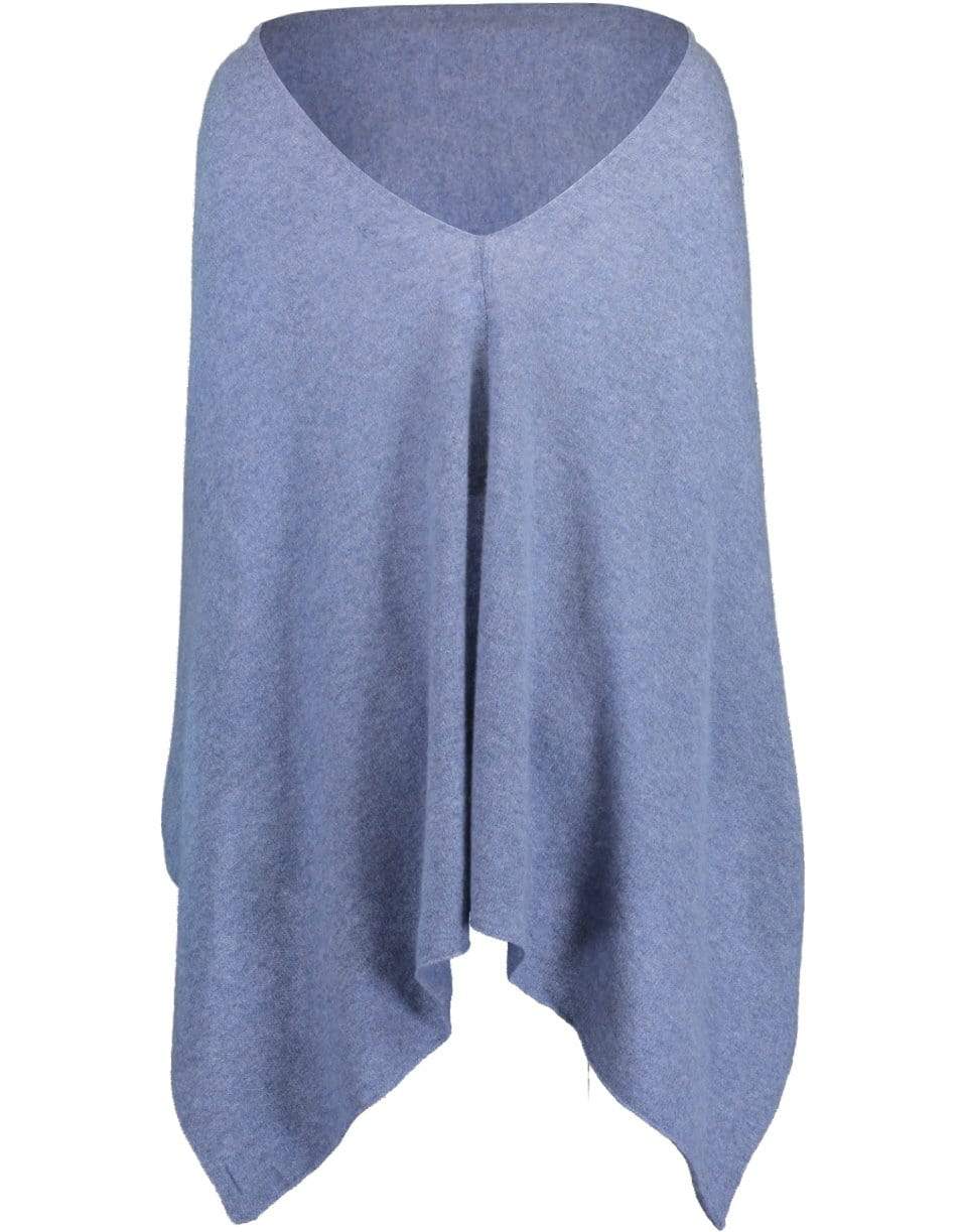 MINNIE ROSE-Denim Blue Ruana Cashmere Poncho-DNMBLUE