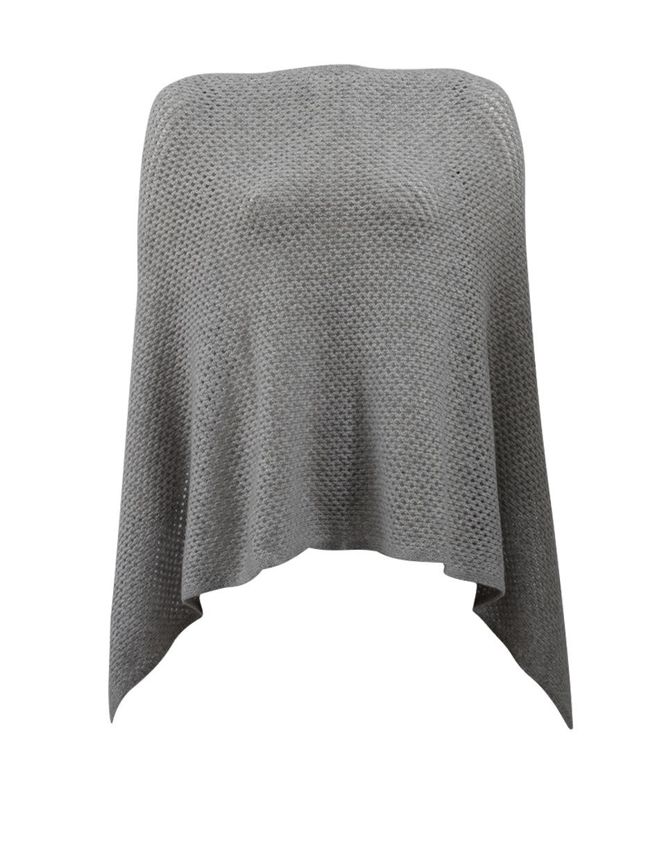 MINNIE ROSE-Cashmere Poncho-HTHR GRY