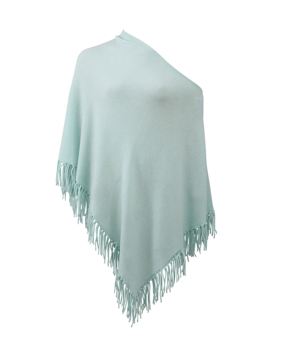 MINNIE ROSE-Cashmere Fringe Poncho-JADEITE