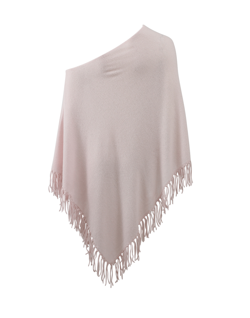 MINNIE ROSE-Cashmere Fringe Poncho-ROSE QTZ