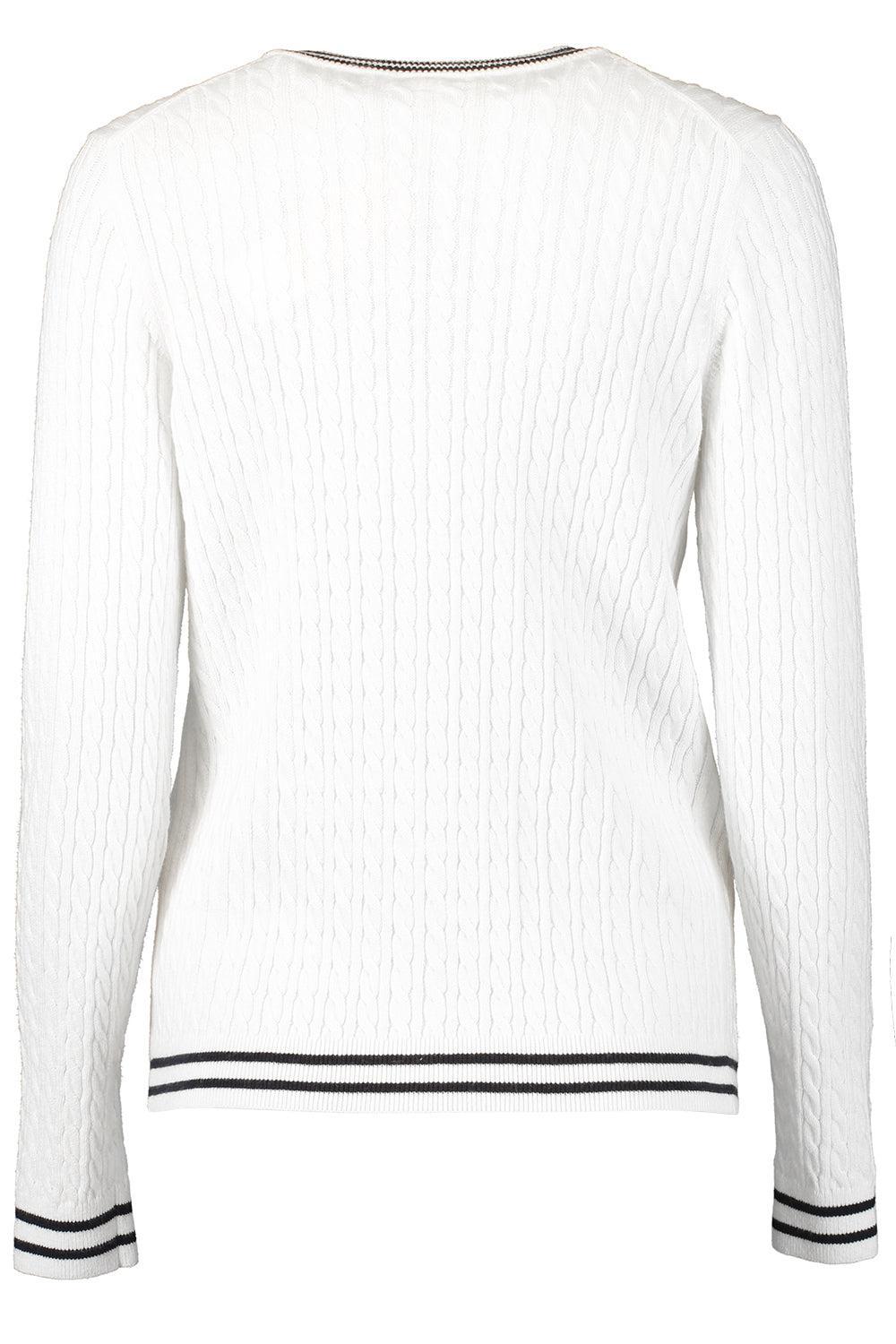 Cable Cardigan - White Combo-WHCOMBO-XS-CLOTHINGTOPCARDIGAN-MINNIE ROSE