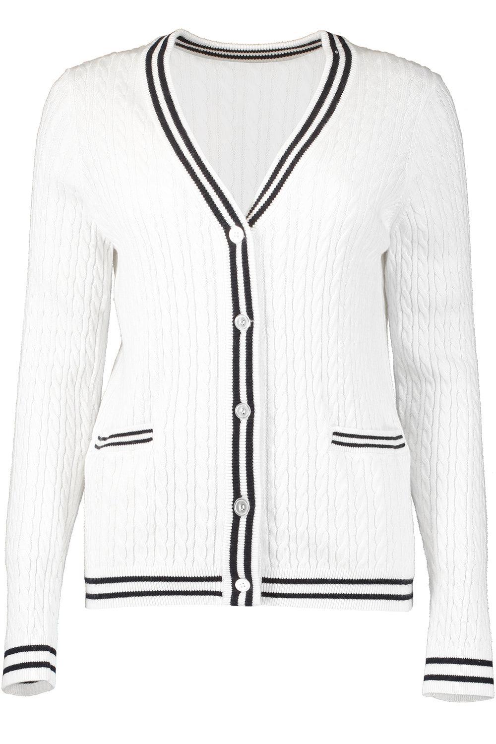 Cable Cardigan - White Combo-WHCOMBO-XS-CLOTHINGTOPCARDIGAN-MINNIE ROSE