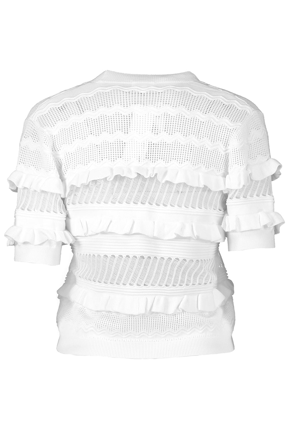Short Sleeve Ruffle Cardigan-WHITE-XS-CLOTHINGTOPCARDIGAN-MINNIE ROSE