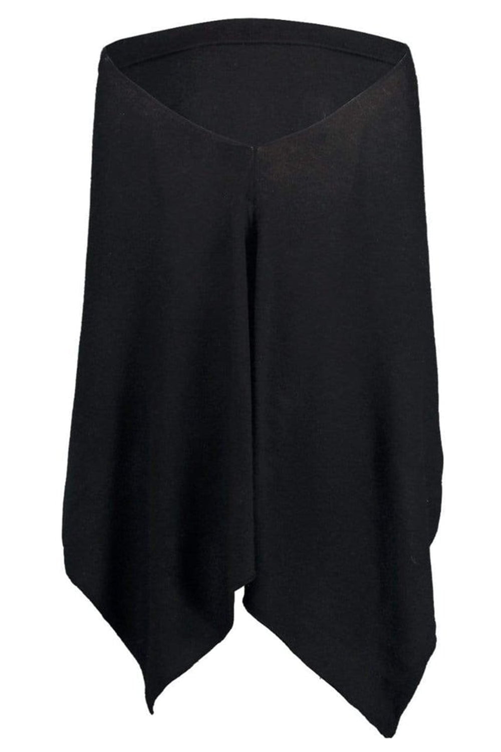 MINNIE ROSE-Ruana Poncho - Black-BLACK