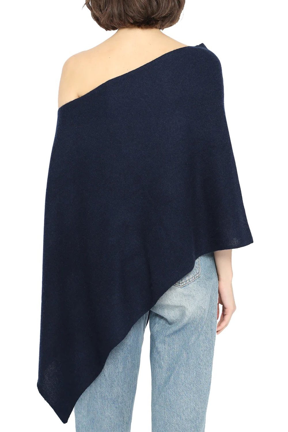 MINNIE ROSE-Ruana Poncho - Navy-NAVY