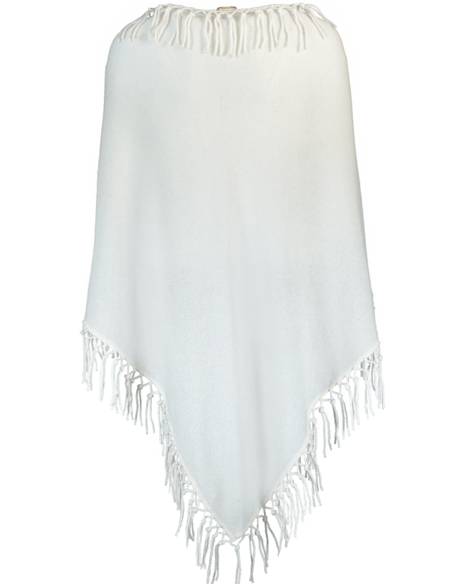 MINNIE ROSE-Fringe Poncho-WHITE