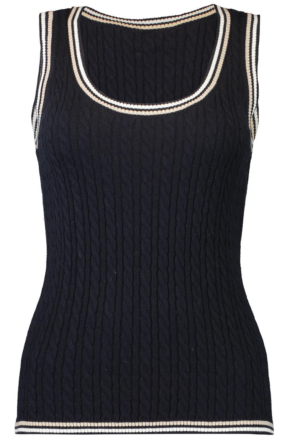 Scoop Neck Tank - Navy Combo-NVCOMBO-XS-CLOTHINGTOPTANK-MINNIE ROSE