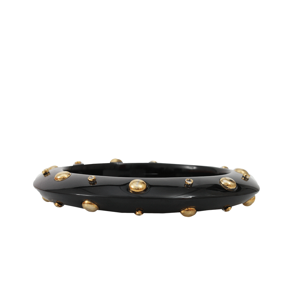 MIRIAM SALAT-Stud Goldtone Bangle-BLACK