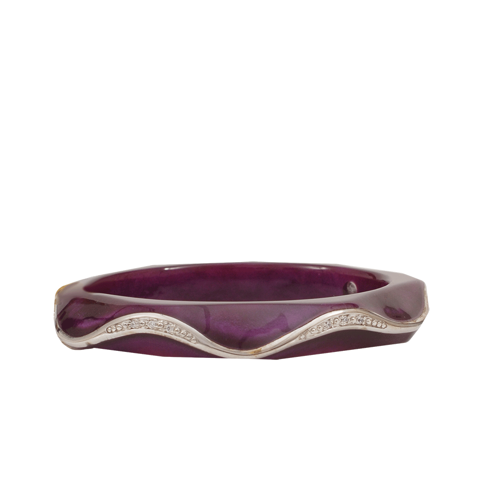 MIRIAM SALAT-Purple And Silver Wavy Bangle-PURPLE