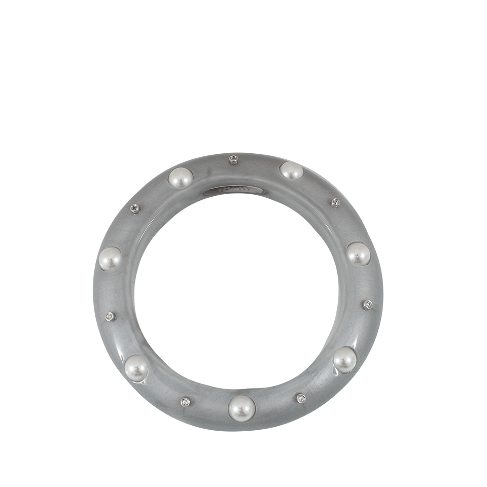 MIRIAM SALAT-Pearl Resin Bangle-SILVER