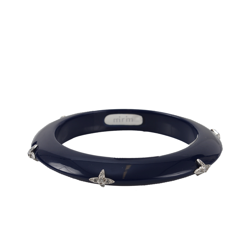 MIRIAM SALAT-Bangle with Flower Detail-NAVY