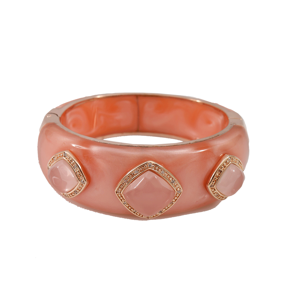 MIRIAM SALAT-Faceted Salmon Stone Cuff-ROSE GOLD