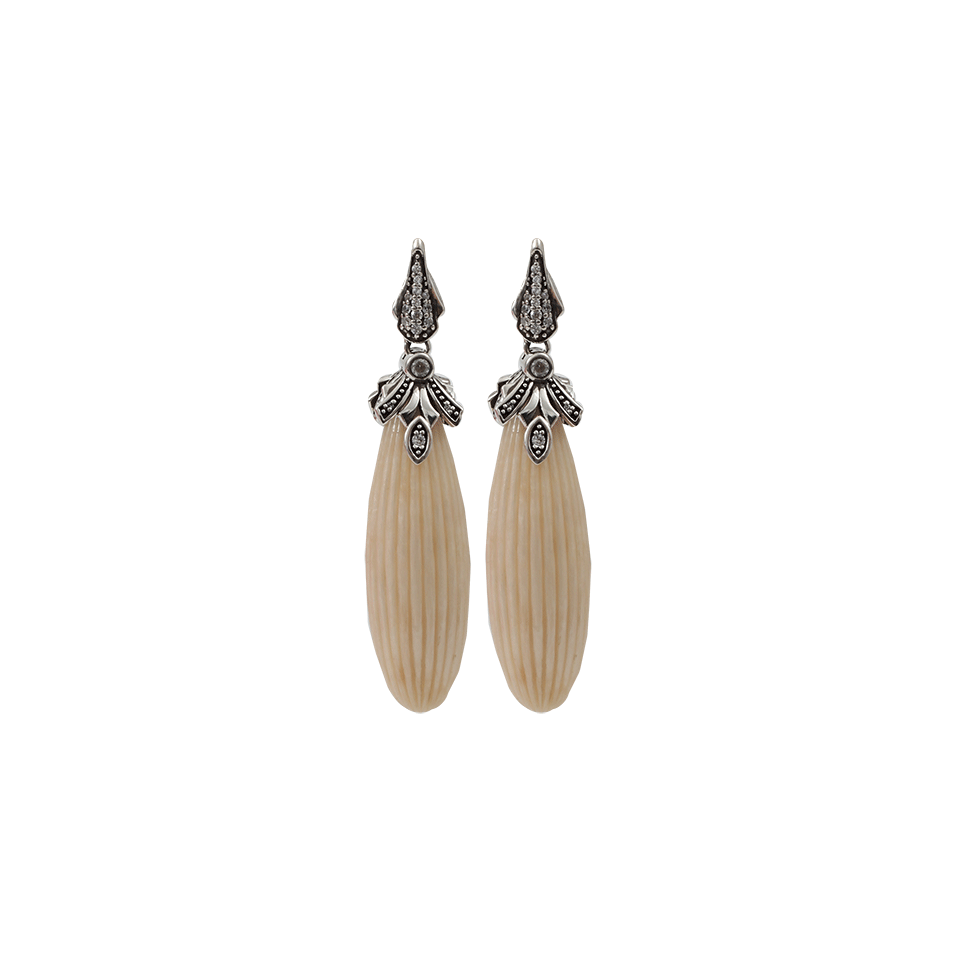 MIRIAM SALAT-Ridged Drop Earrings-IVORY