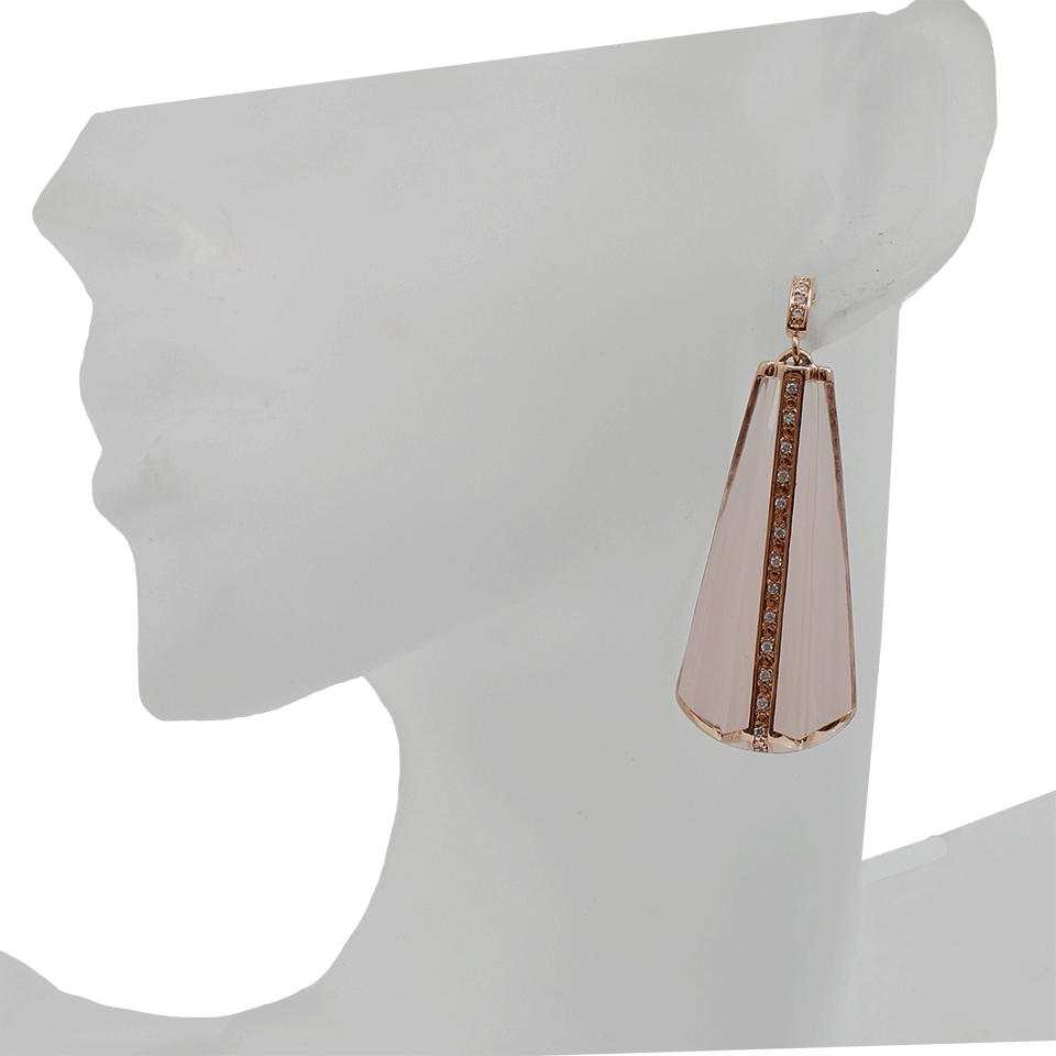 MIRIAM SALAT-Salmon Resin Fan Earrings-ROSE GOLD