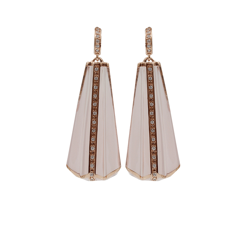 MIRIAM SALAT-Salmon Resin Fan Earrings-ROSE GOLD