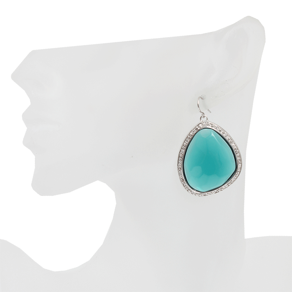 MIRIAM SALAT-Jade Nugget Earrings-SILVER