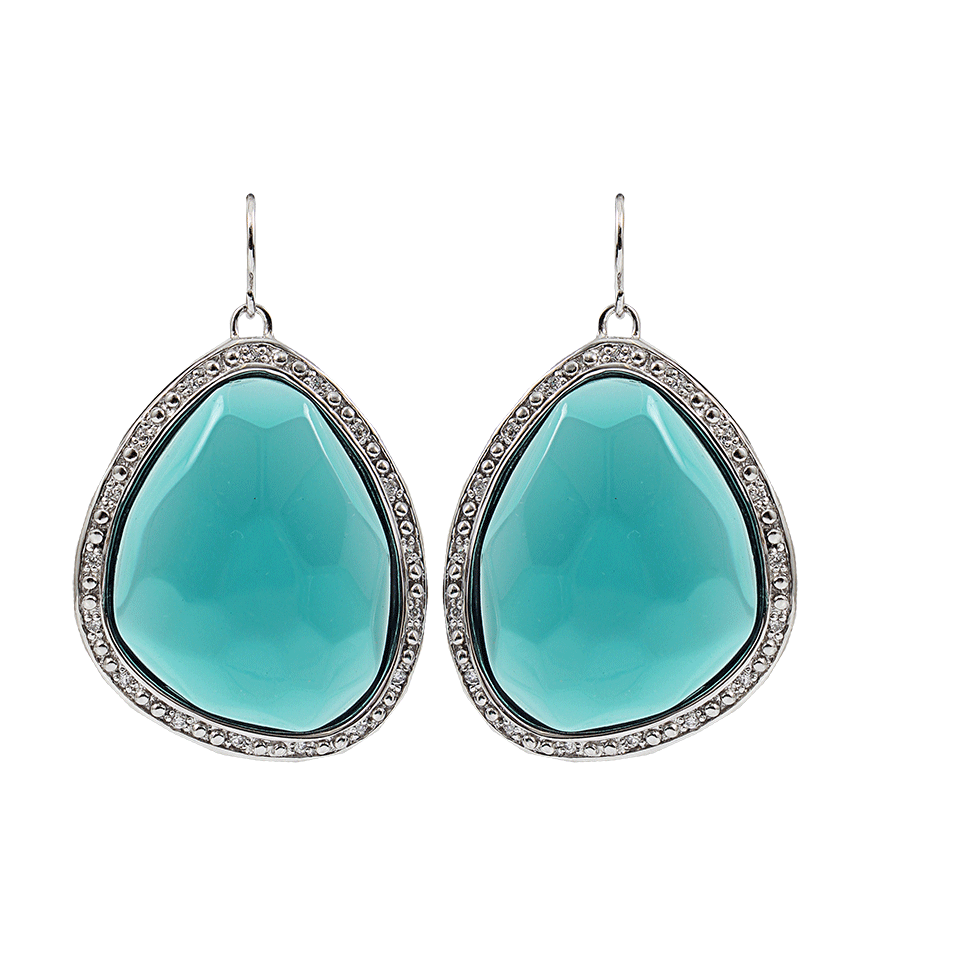 MIRIAM SALAT-Jade Nugget Earrings-SILVER
