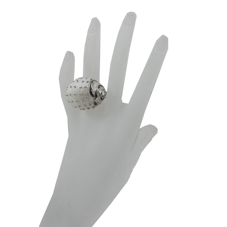 MIRIAM SALAT-Mother of Pearl Spiral Shell Ring-SILVER