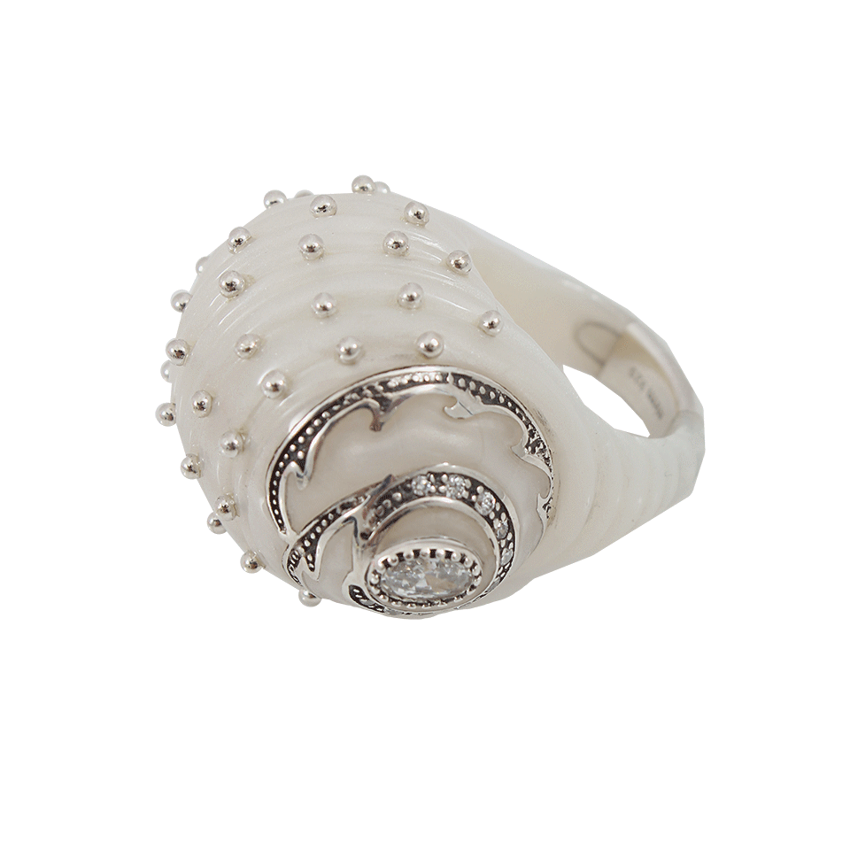 MIRIAM SALAT-Mother of Pearl Spiral Shell Ring-SILVER