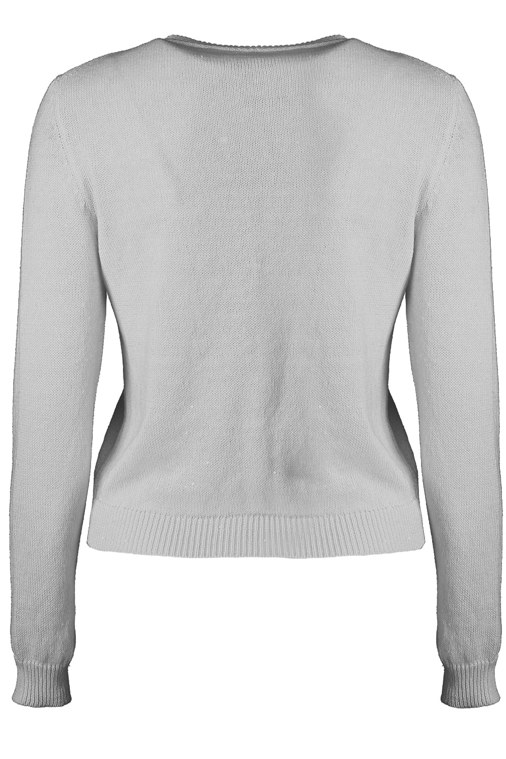 Paillette Sequin Long Sleeve Cardigan - Grey-GREY-XS-CLOTHINGTOPCARDIGAN-MISH