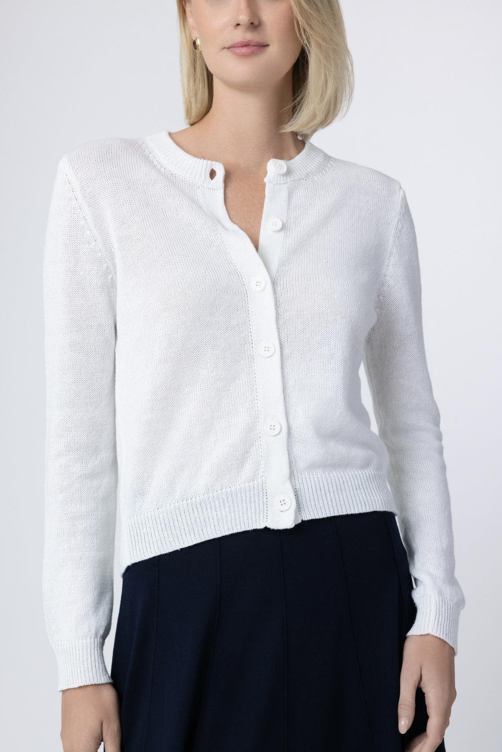  Paillette Sequin Long Sleeve Cardigan - White-WHITE-XS-CLOTHINGTOPCARDIGAN-MISH 