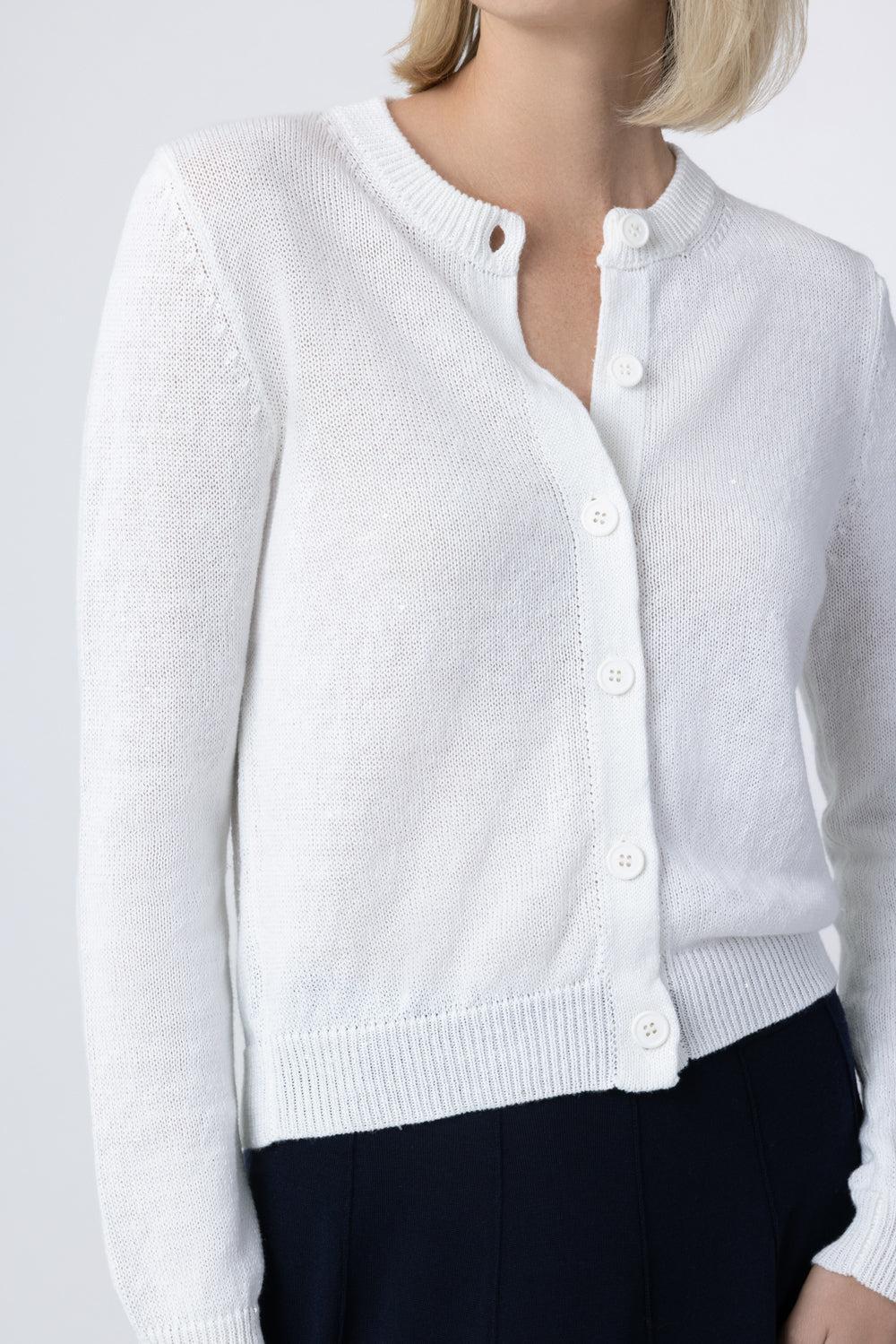  Paillette Sequin Long Sleeve Cardigan - White-WHITE-XS-CLOTHINGTOPCARDIGAN-MISH 