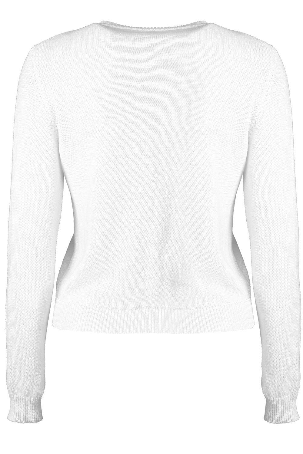  Paillette Sequin Long Sleeve Cardigan - White-WHITE-XS-CLOTHINGTOPCARDIGAN-MISH 