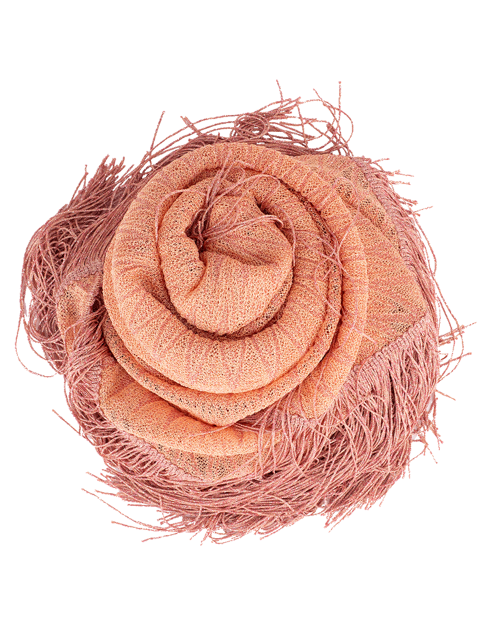MISSONI-Zig Zag Lamé Fringe Scarf-PINK