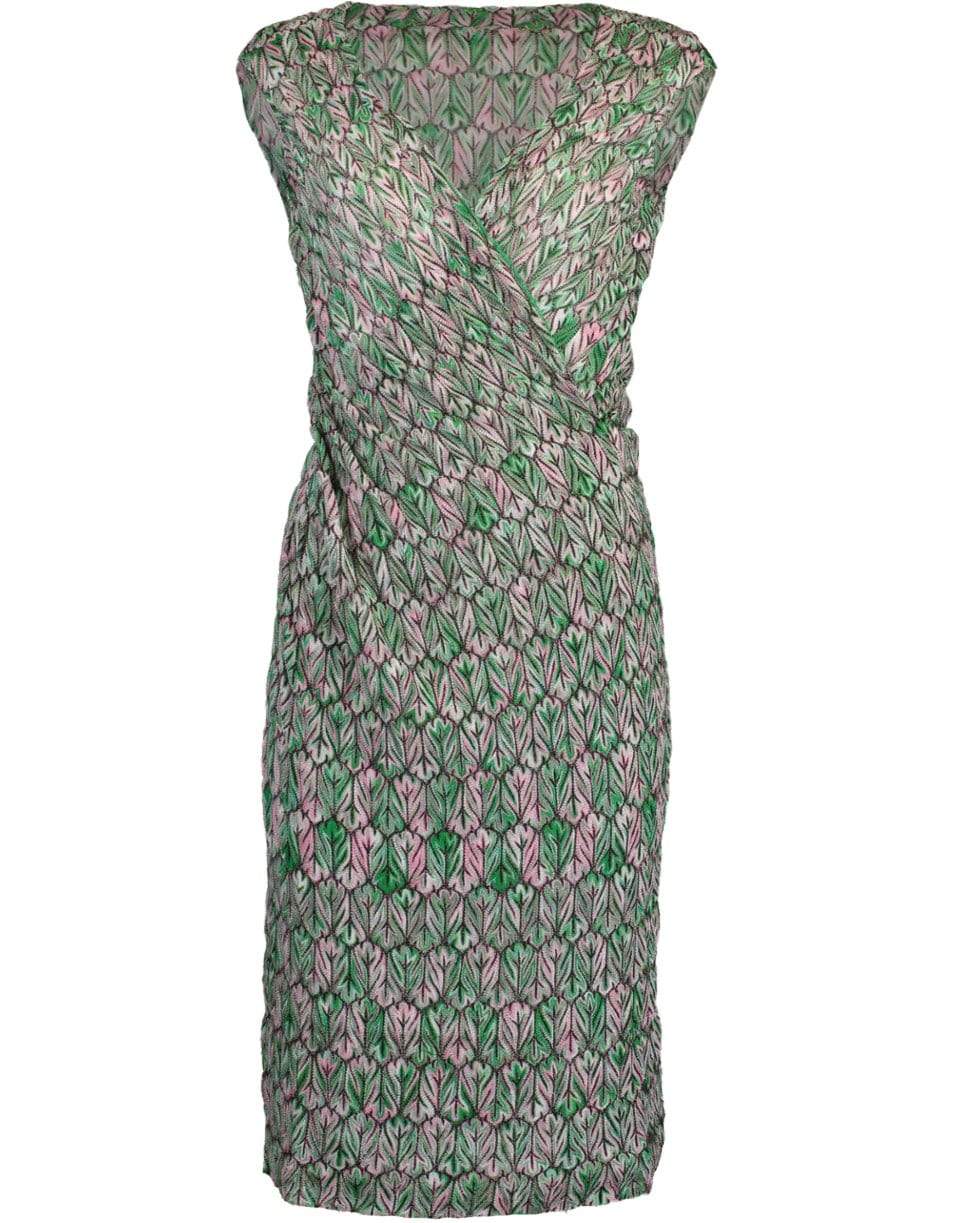 MISSONI-Sleeveless V-Neck Knee Length Print Dress-