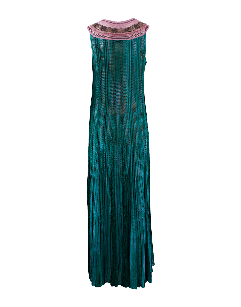 MISSONI-Pleated Maxi Dress-GRN/PNK