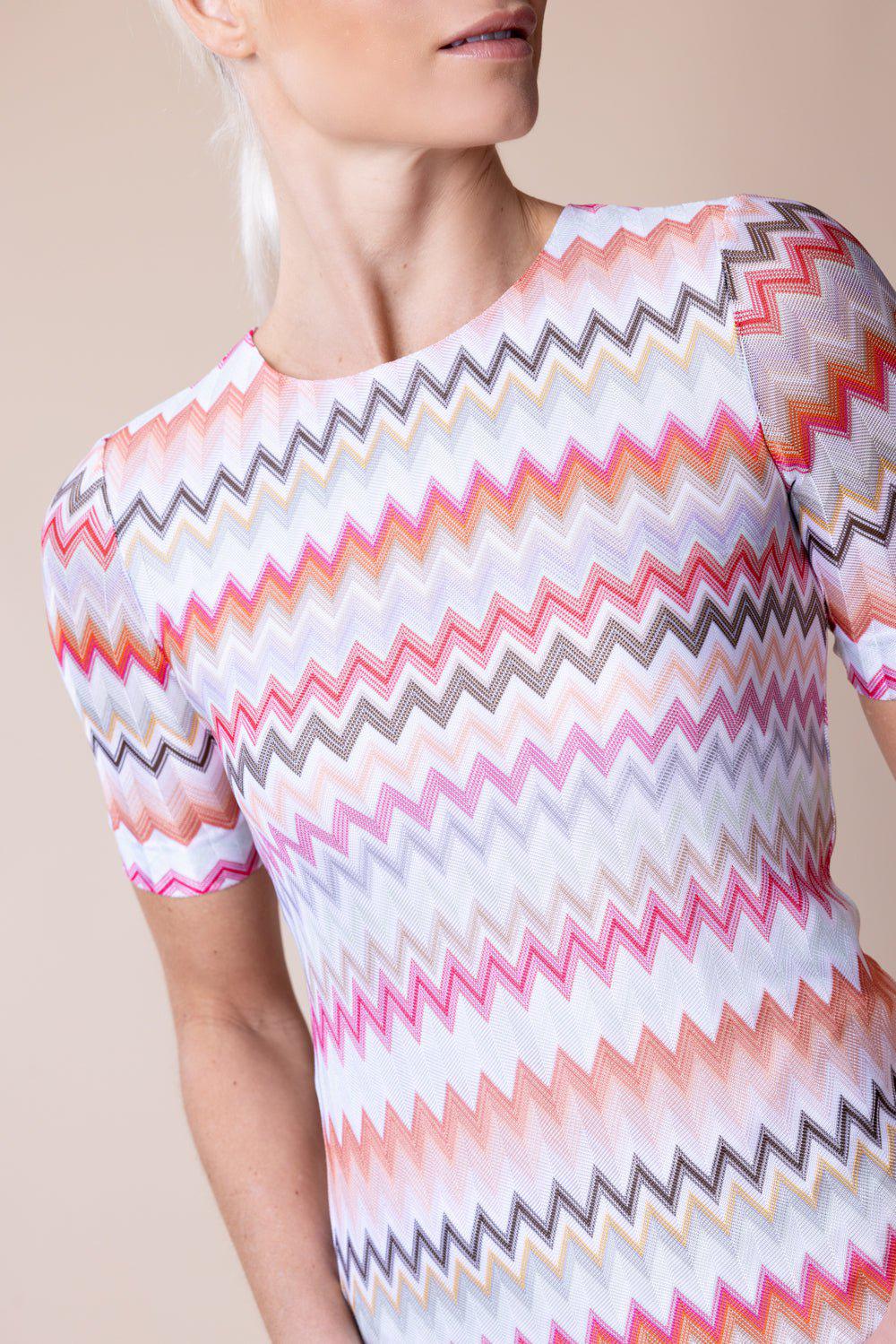 MISSONI-Zig Zag Short Sleeve Dress-
