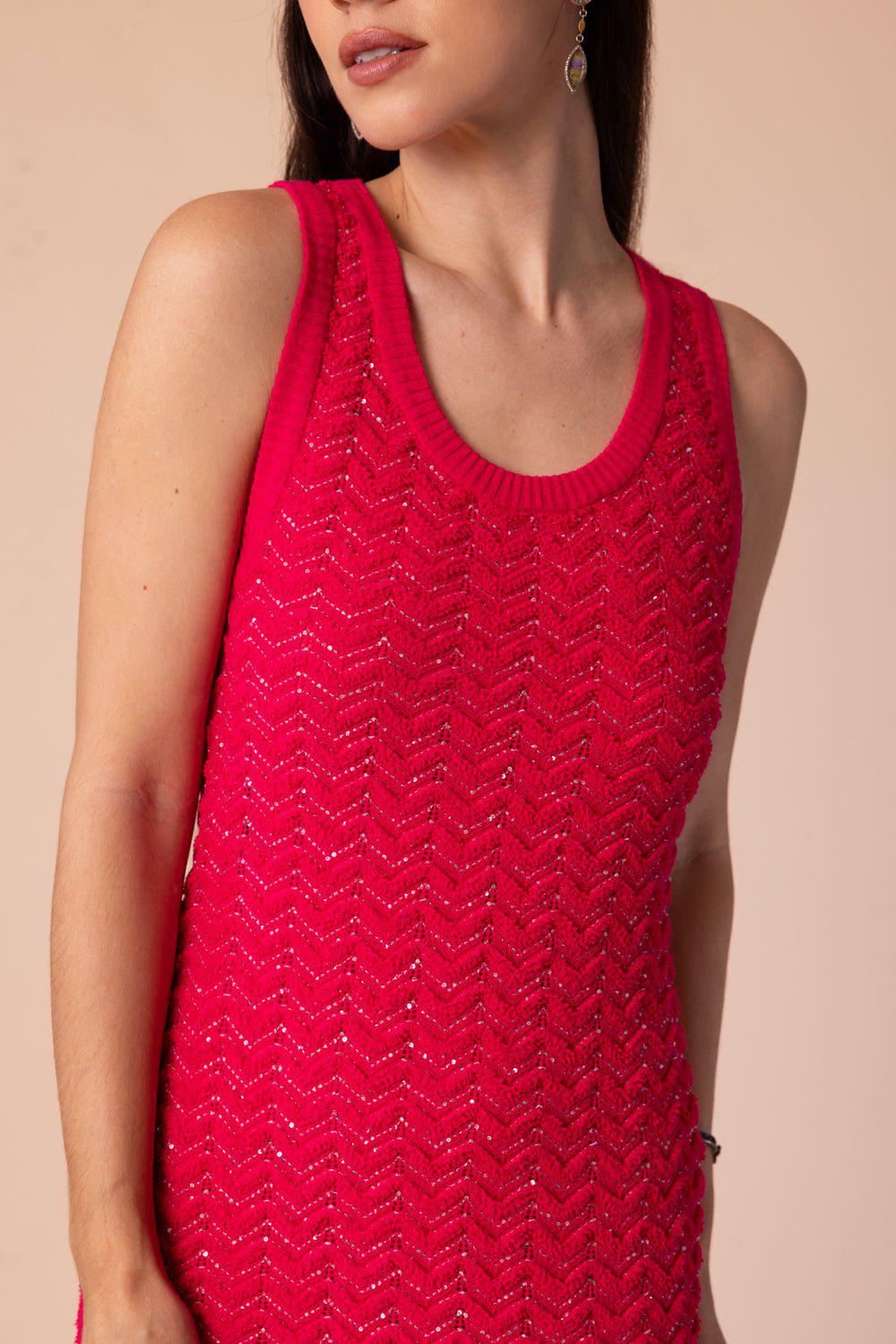 MISSONI-Sequin Sleeveless Mini Dress-