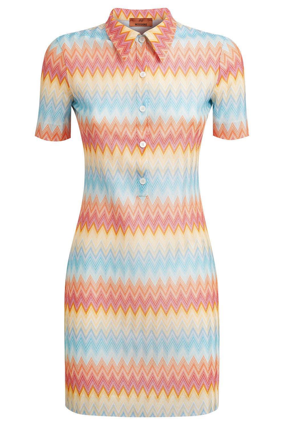 MISSONI-Collared Mini Dress-