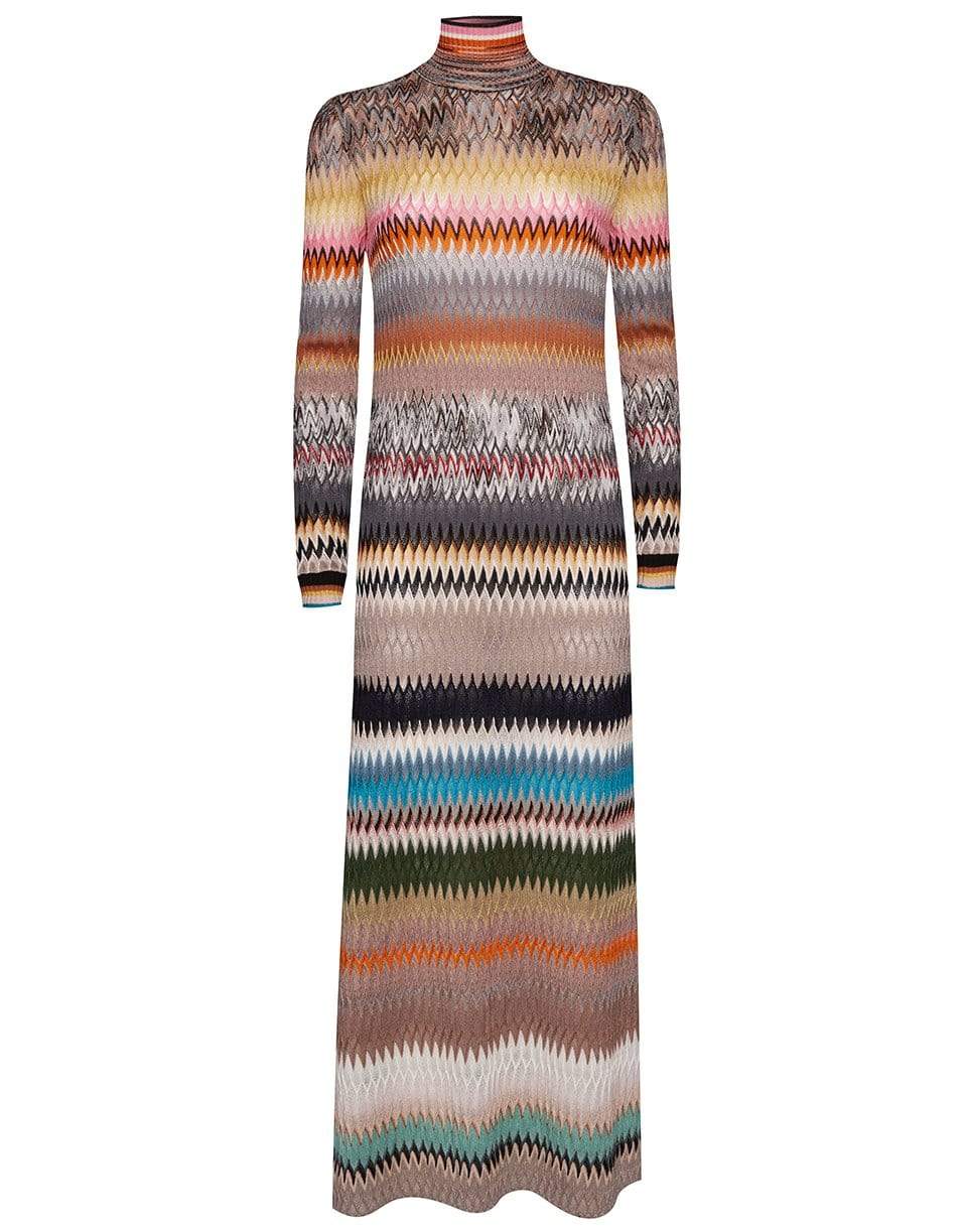 MISSONI-Long Stripe Knit Dress-MULTI