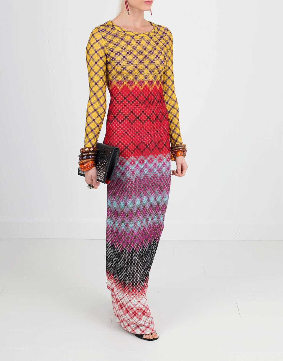 MISSONI-Pizzo Rombo Lamé Midi Dress-