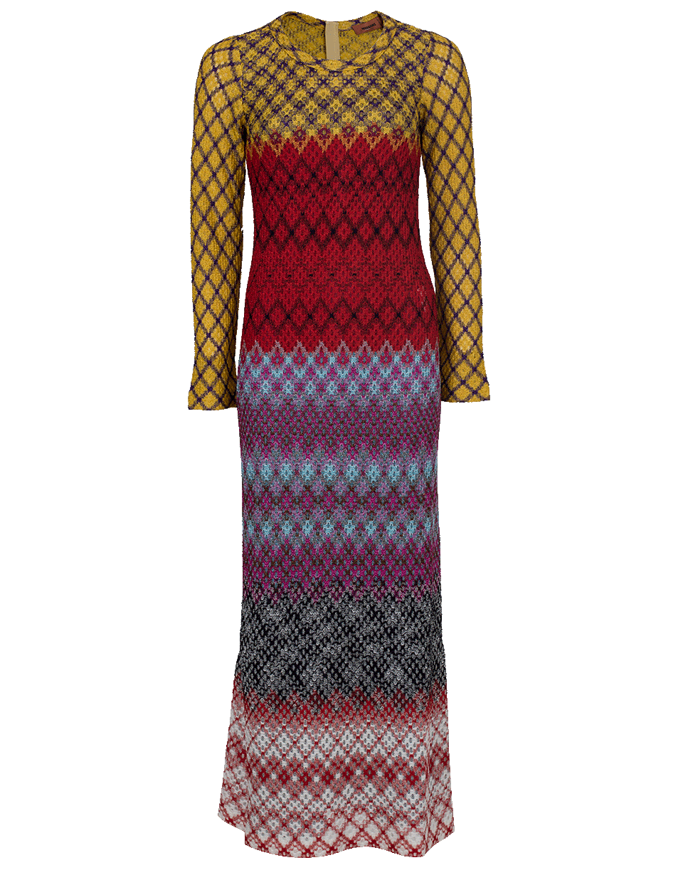 MISSONI-Pizzo Rombo Lamé Midi Dress-