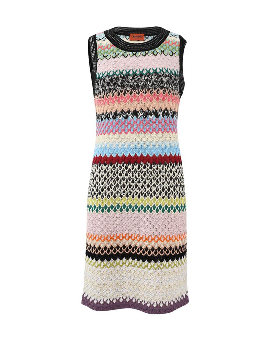 MISSONI-Stripe Scalloped Knit Dress-